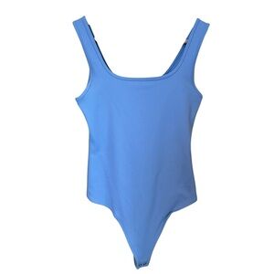 Abercrombie & Fitch Soft Collection Square Neck Tank Bodysuit Periwinkle S